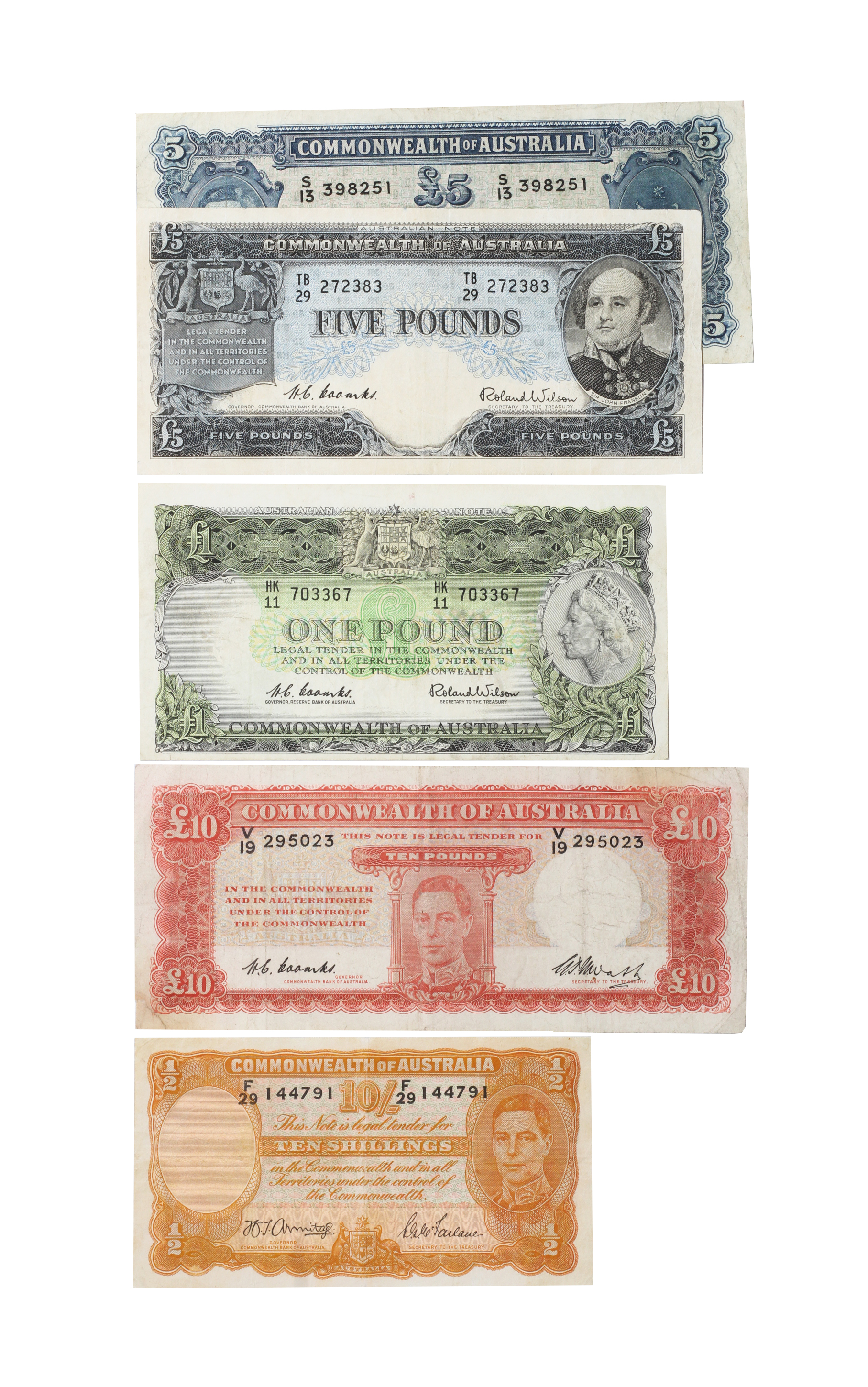 1924. · Group, George VI, Ten Pounds, 1949, F