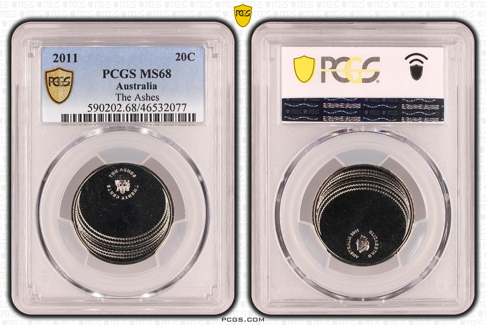 The Ashes, Twenty Cent, 2011, PCGS MS 68