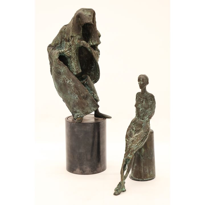 2pc Simon Kogan Bronze Sculptures