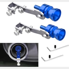 PACK-2 TURBO SOUND WHISTLE SIMULATOR, ALUMINUM TURBO SOUND WHISTLE EXHAUST MUFFLER SOUND BOOSTER, 4.05" X 2.32" CAR ROAR MAKER TAI