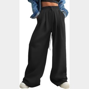 ALEUMDR WIDE LEG SWEATPANTS FOR WOMEN 2025 TRENDY FASHION HIGH WAISTED DRAWSTRING LOOSE LONG PANTS WITH POCKETS XL