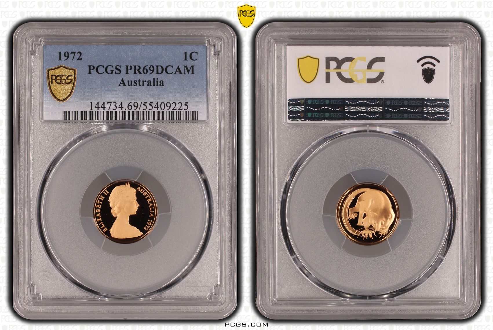 One Cent, 1972, Pcgs Pr69dcam