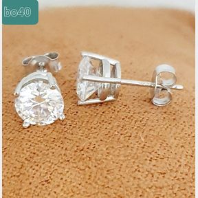 2 X 1CT MOISSANITES SET IN WHITE GOLD STUDS EARRINGS - CERTIFIED