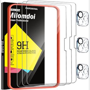 MILOMDOI 3 PACK SCREEN PROTECTOR FOR IPAD PRO 13 INCH 2024 7TH GENERATION WITH 3 PACK TEMPERED GLASS CAMERA LENS PROTECTOR, 9H TEM