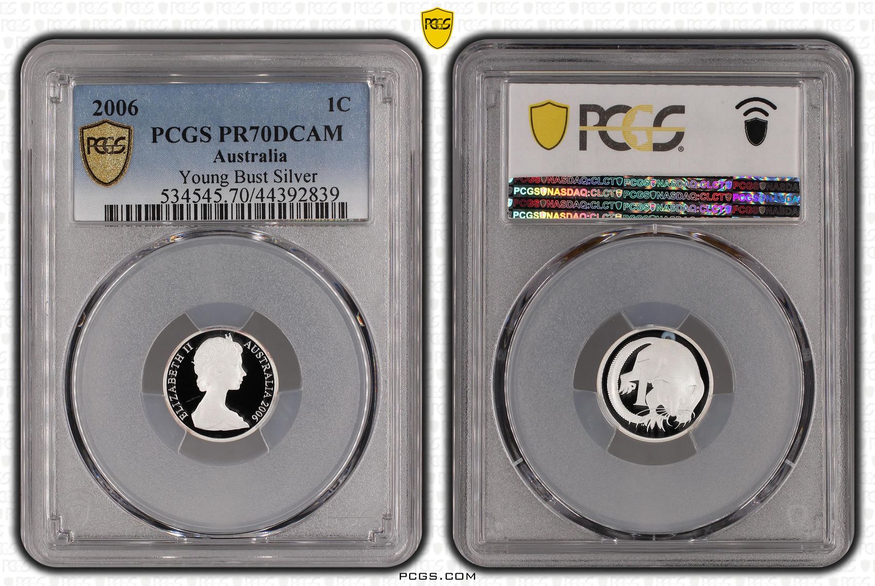 2006 Australia One Cent, 1c Silver Young Head PCGS - PR70DCAM POP 8/0 -839