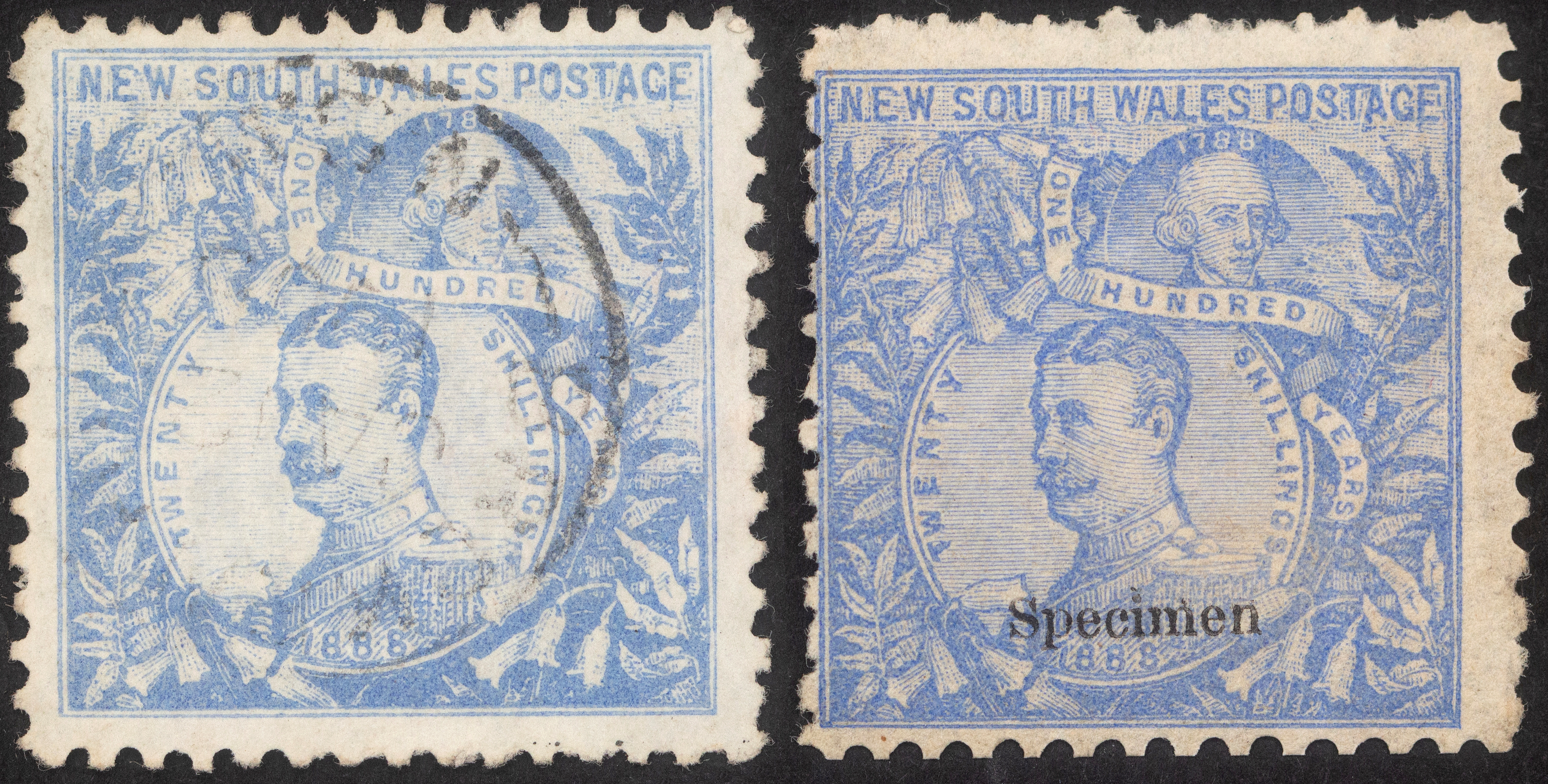 Twenty Shillings, Cobalt Blue, 1890, FU