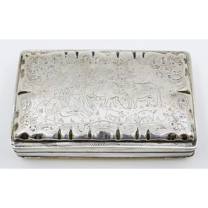 Antique Dutch Silver Engraved Box 3.5''x5.5'' - 159 Grams