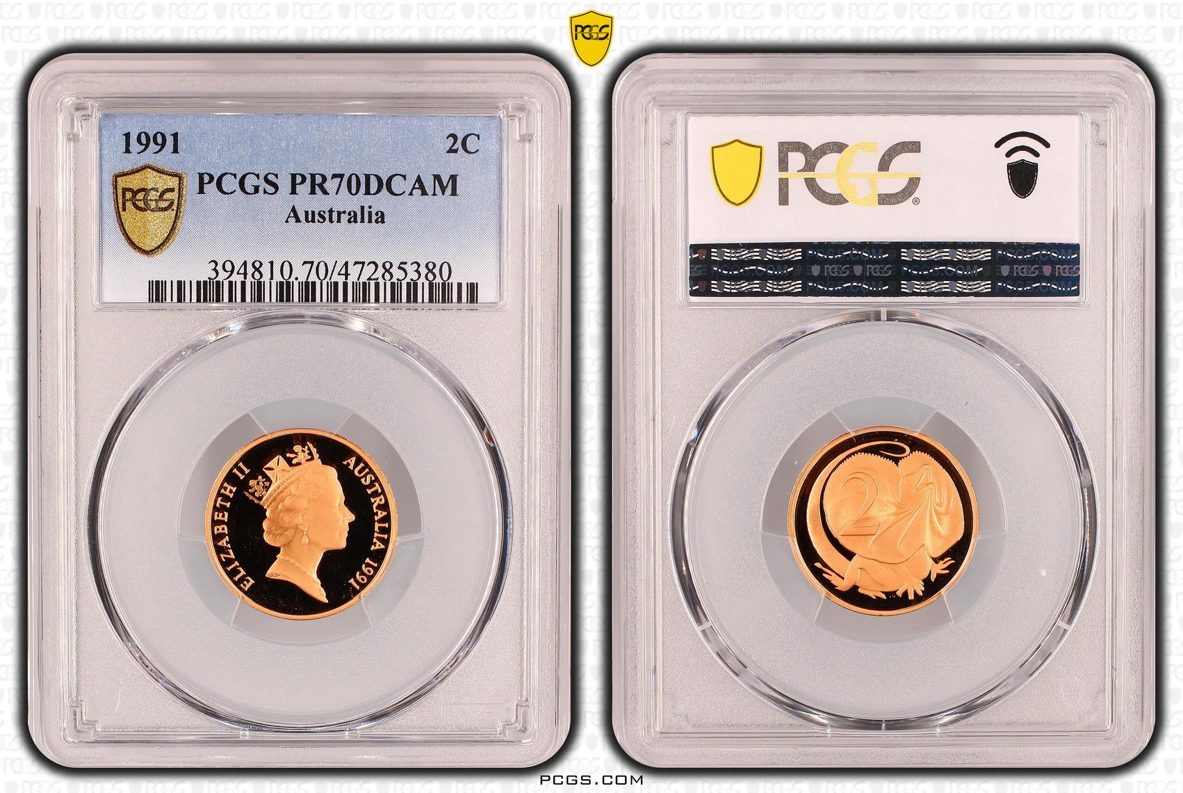 Elizabeth II, Two Cent, 1991, PCGS PR70DCAM