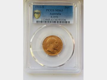 1910 King Edward VII Sydney Mint Sovereign NGC MS63