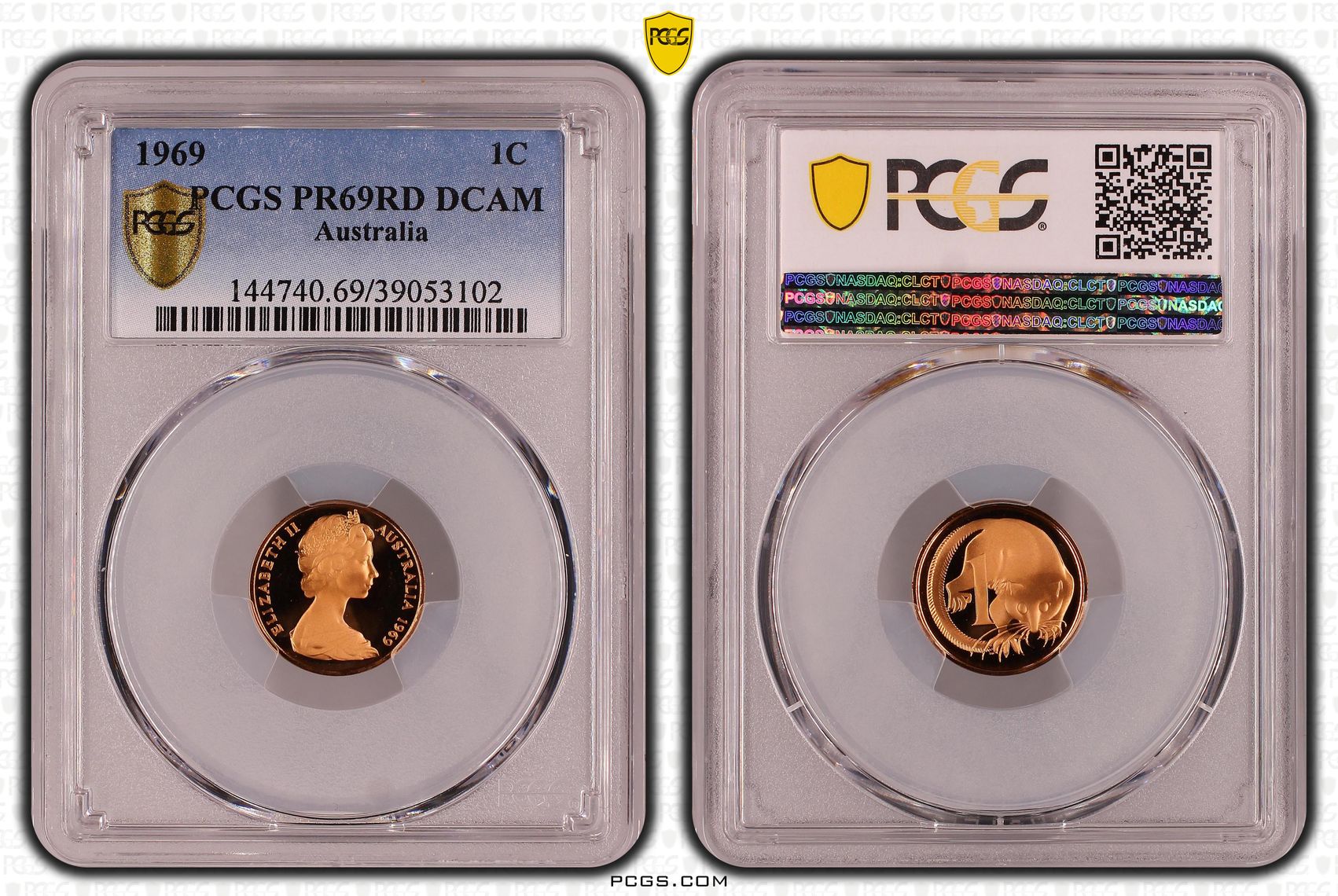 One Cent, 1969, Pcgs Pr69dcam
