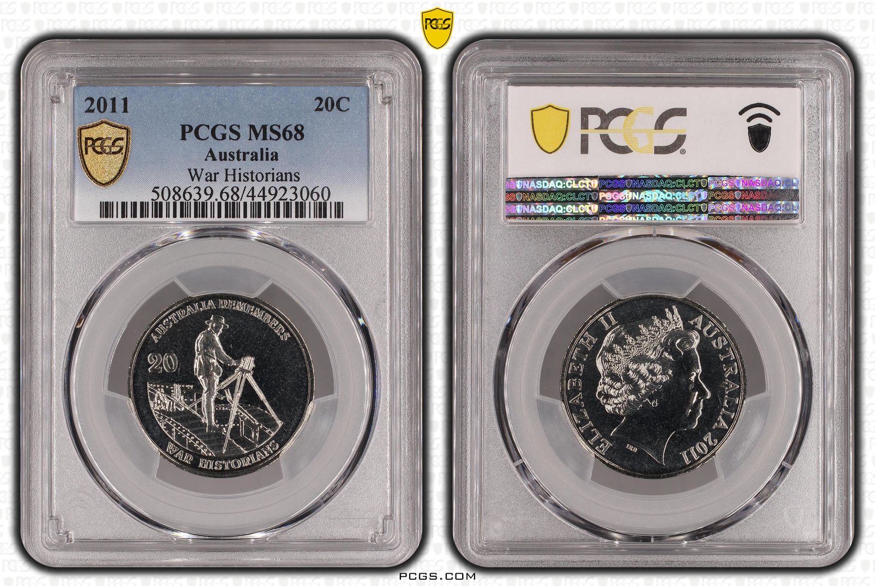 2011 Australia Twenty Cent, 20c War Historians PCGS - MS68 -060