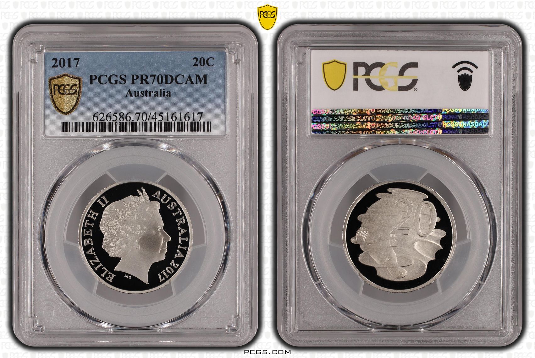 Elizabeth II, Twenty Cent, 2017, PCGS PR 70DCAM