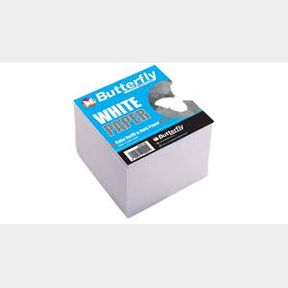 Butterfly White Paper Cube Refill Note Paper - 1 Individual Cube -- 51743/3273 SN B3 (S2)