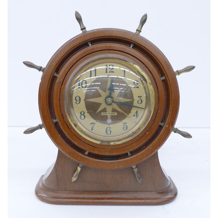 Vintage Capstan Seth Thomas Electric Wheel Clock- 8''