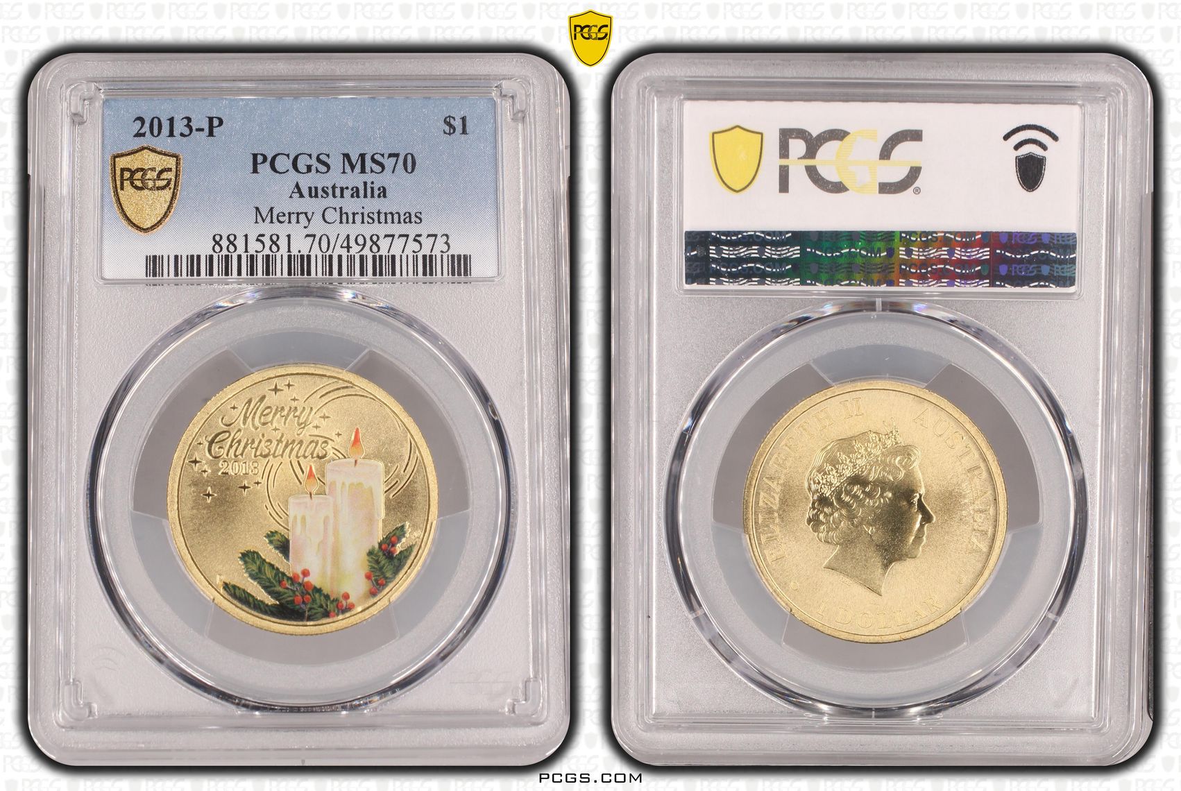 Merry Christmas POP 1/0, One Dollar, 2013-P, PCGS MS70