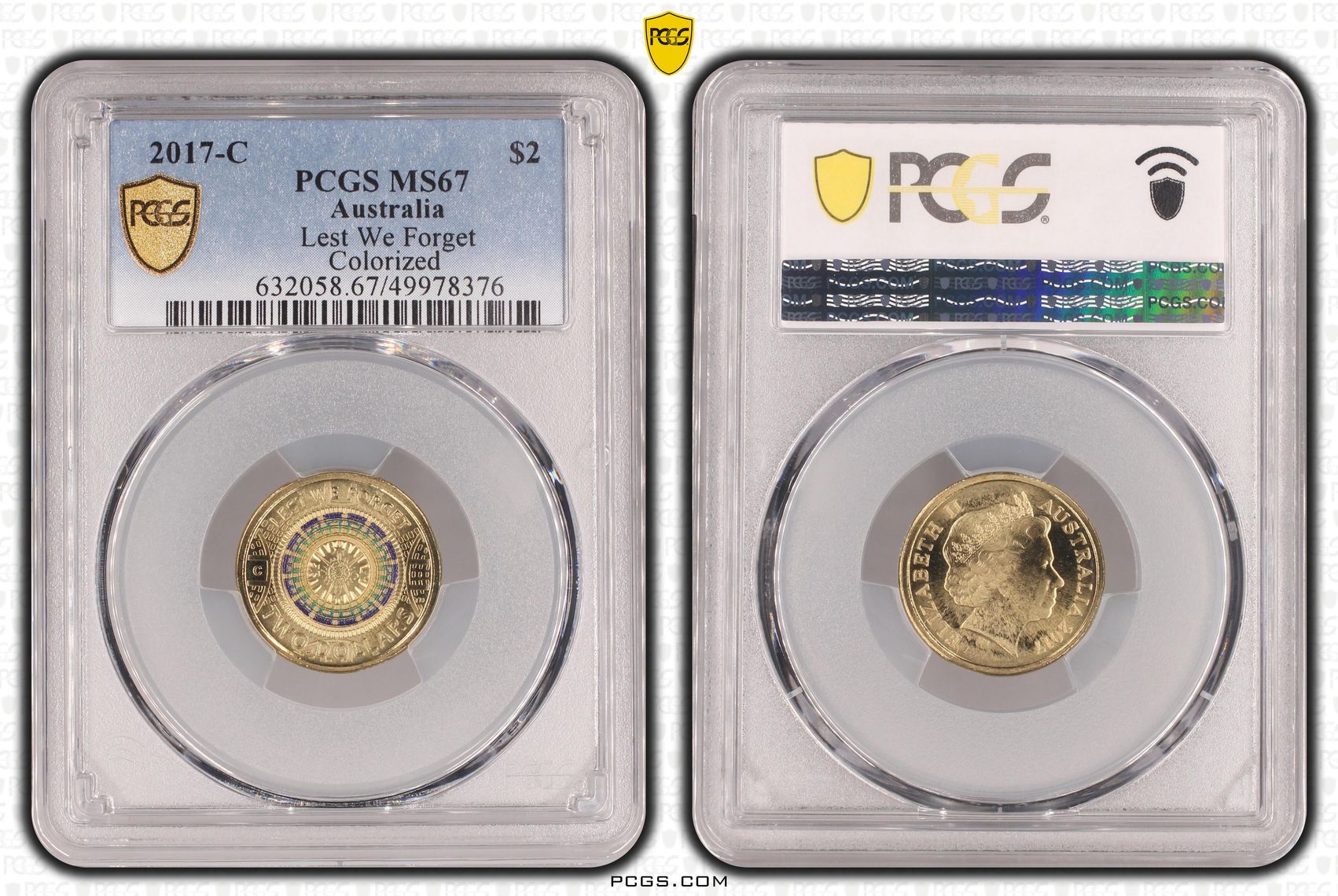 Lest We Forget Colorized , Two Dollar, 2017-C, PCGS MS67