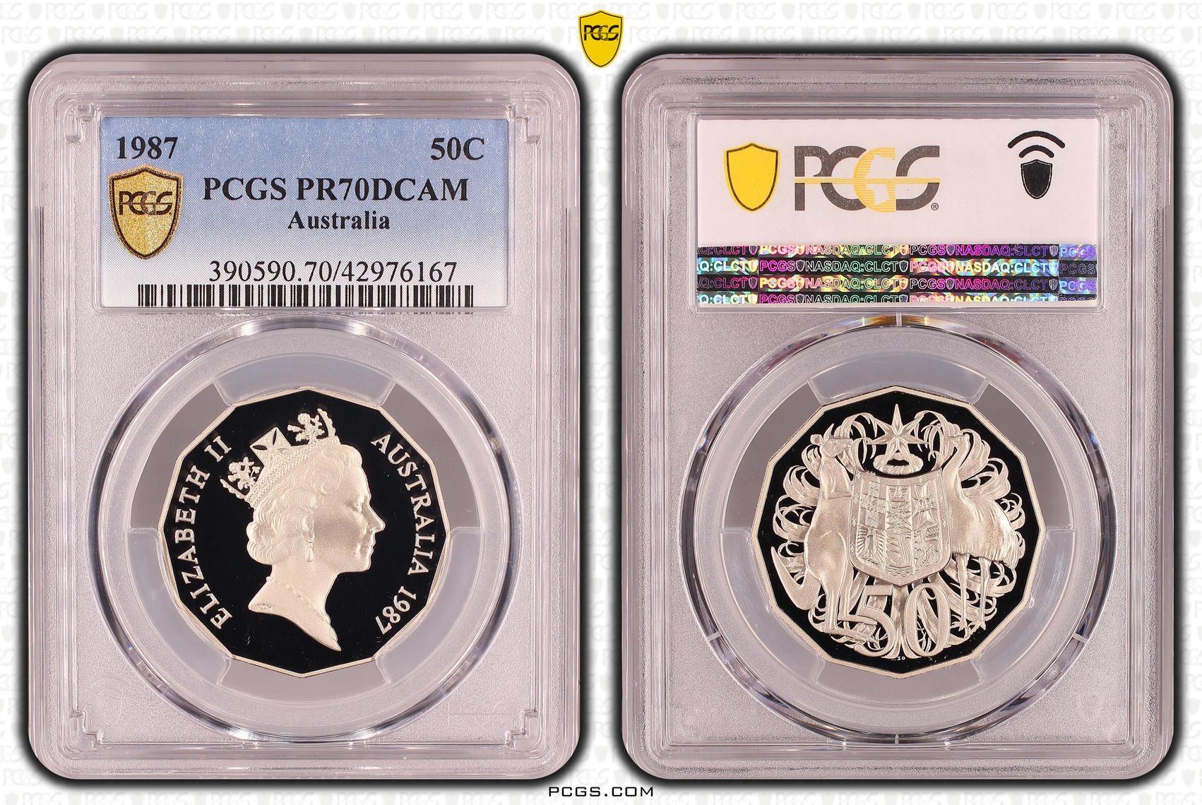 Elizabeth II, Fifty Cent, PR70DCAM , 1987 PCGS POP - 5/0