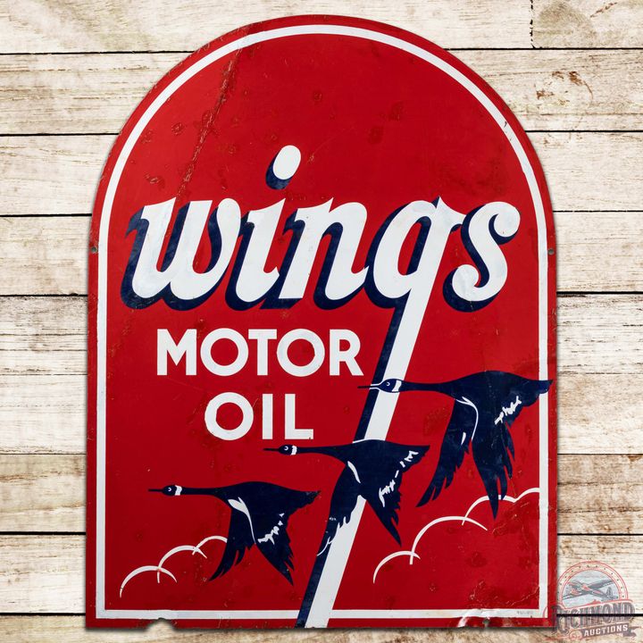 Wings Motor Oil DS Porcelain Tombstone Sign