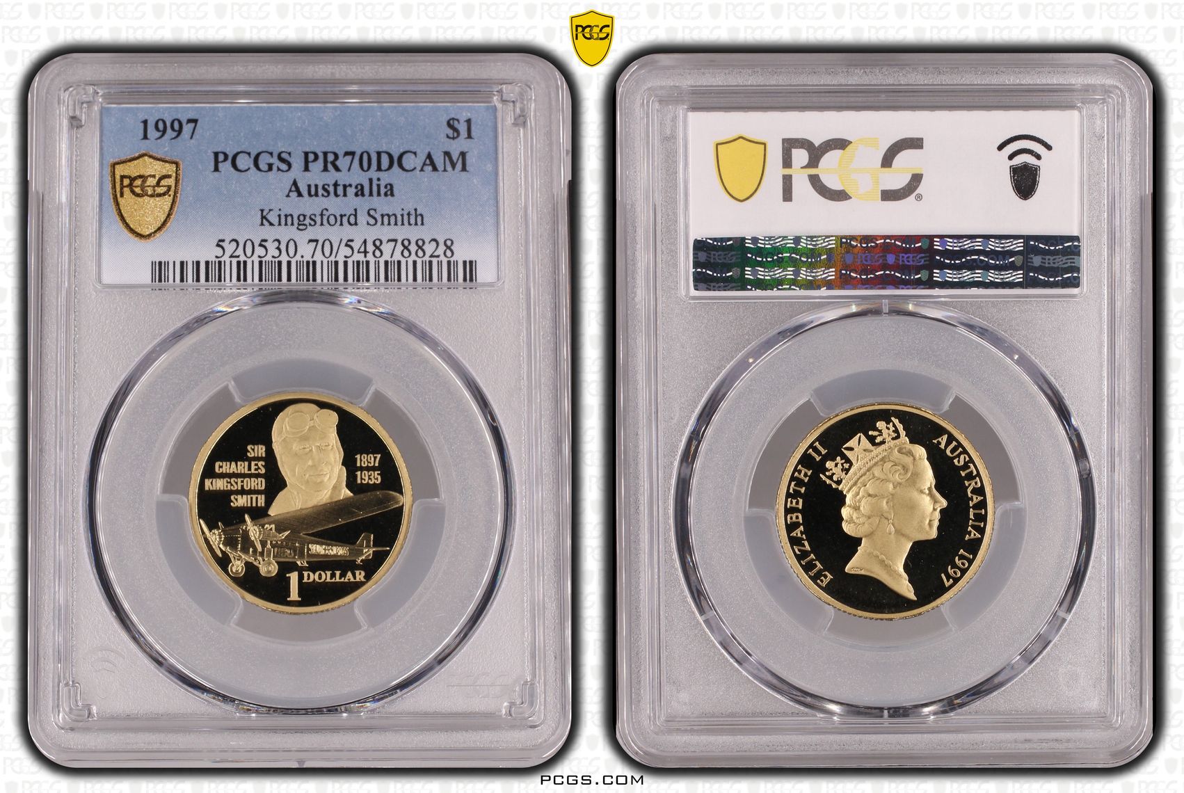 Kingsford Smith, POP 8/0, One Dollar, 1997, PCGS PR70DCAM