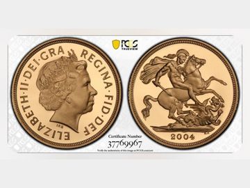 2004 ELIZABETH II PROOF GOLD SOVEREIGN PR70 DCAM TOP POP!