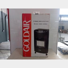 GOLDAIR - 3 PANEL GAS HEATER WITH REGULATOR AND WHEELS - BLACK - GGH-42BA