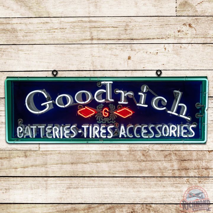 Goodrich Batteries Tires Accessories SS Porcelain Neon Sign w/ Logo