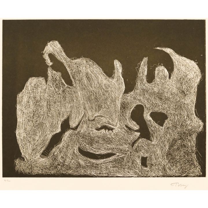 Mark Tobey ''Awakening Night'' 1974 Etching