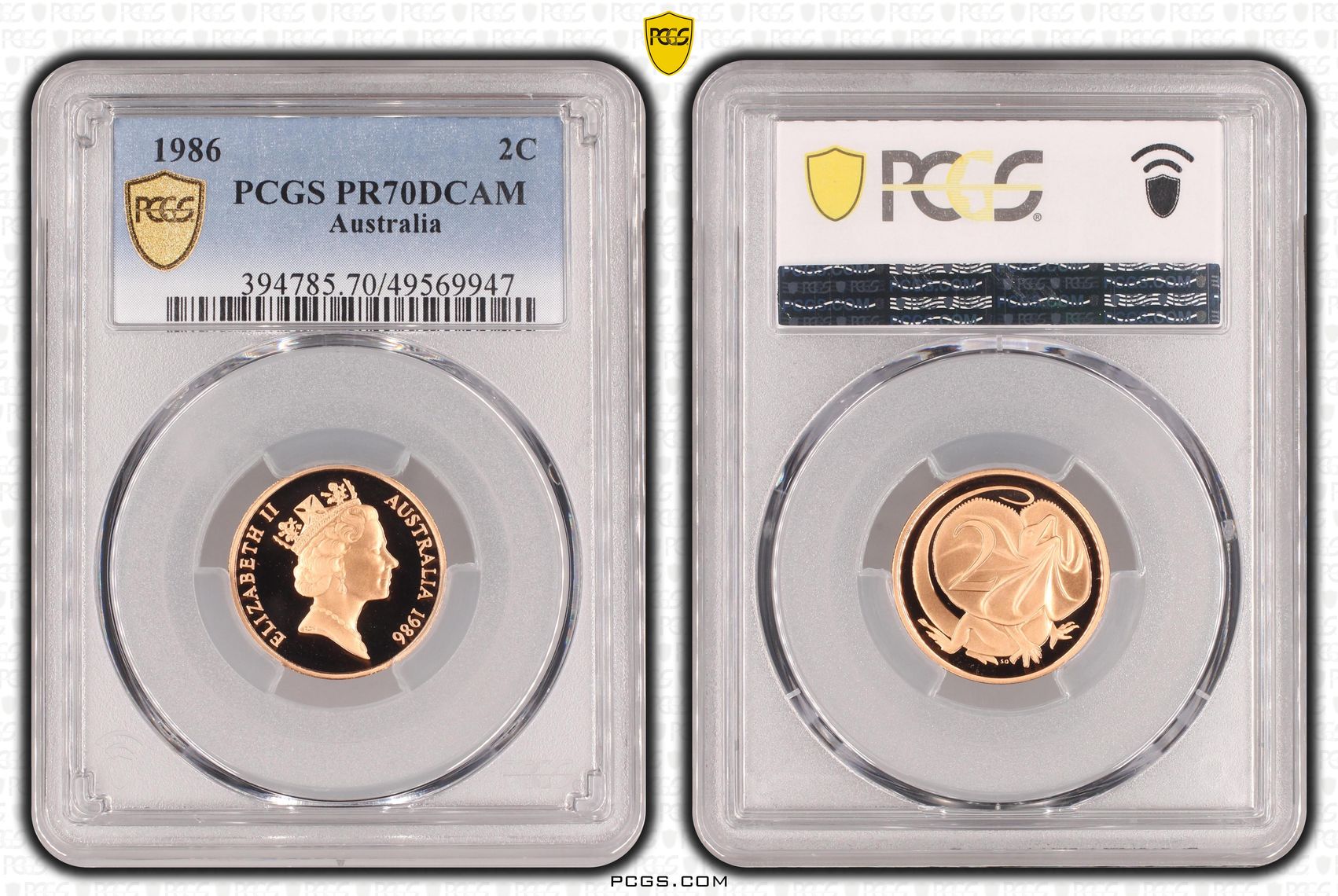 Elizabeth II, Two Cent, 1986, PCGS PR70DCAM