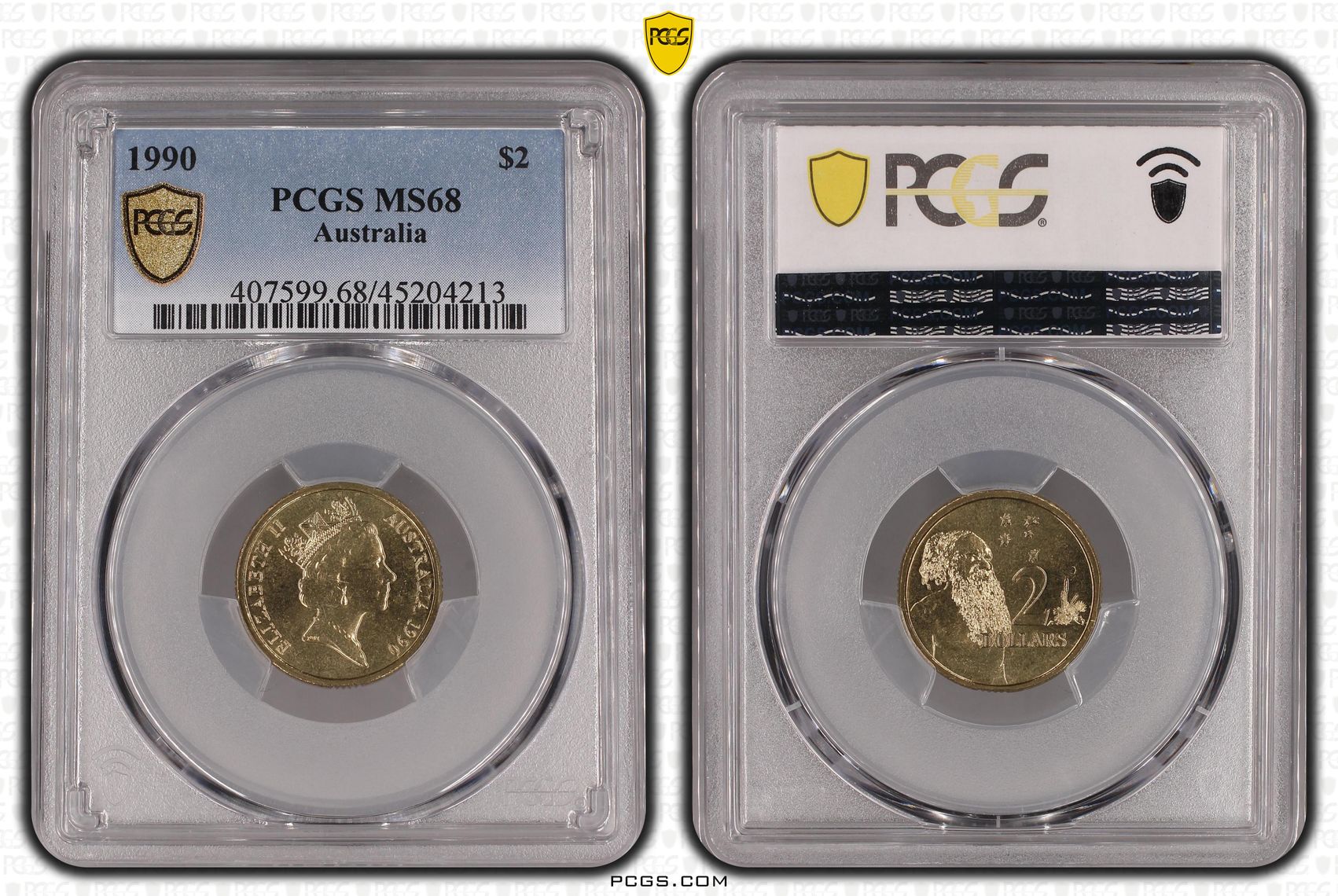 1990 Australia Two Dollar, $2 PCGS - MS68 POP 12/0 -213