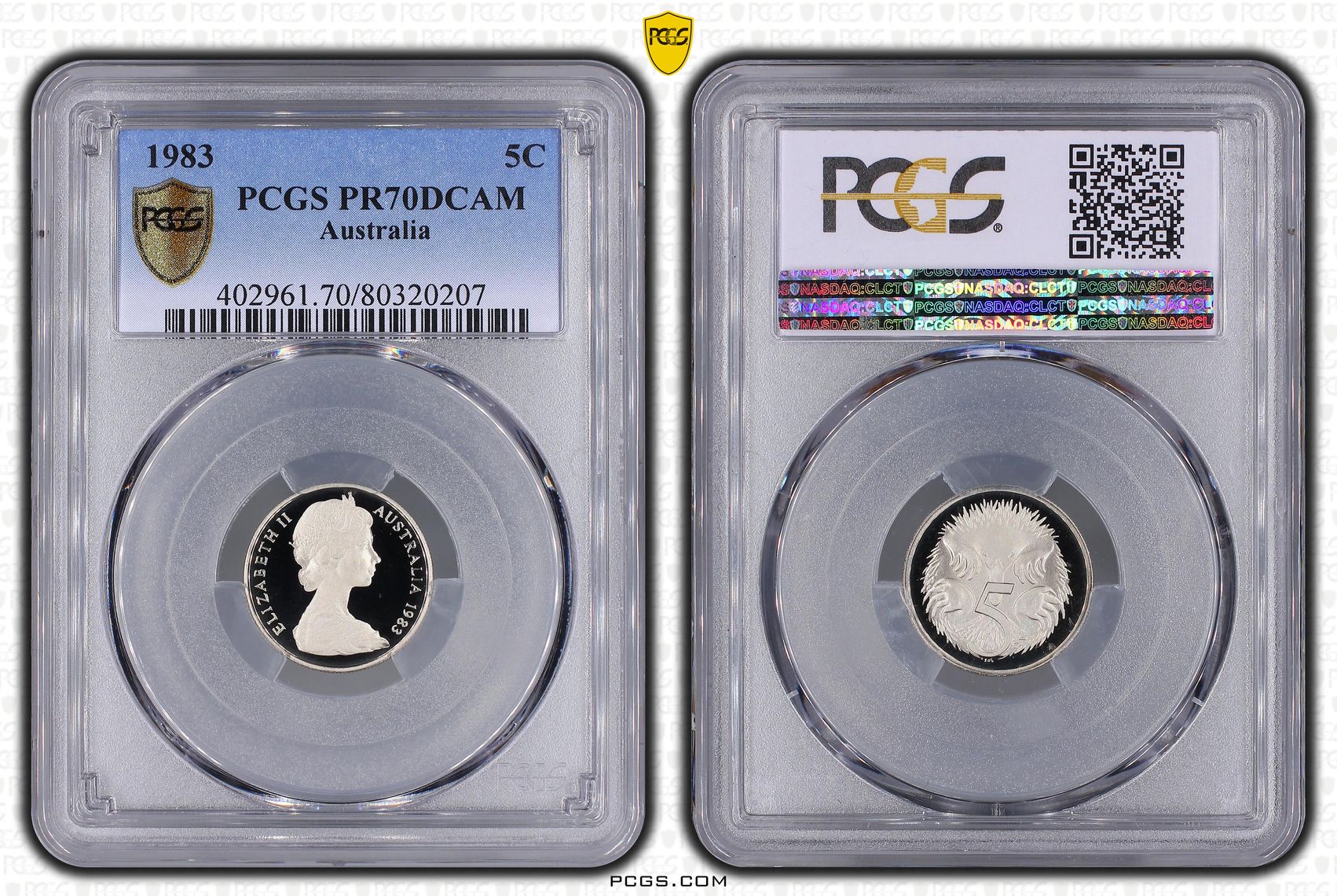 Elizabeth II, Five Cent, 1983, PCGS PR70DCAM