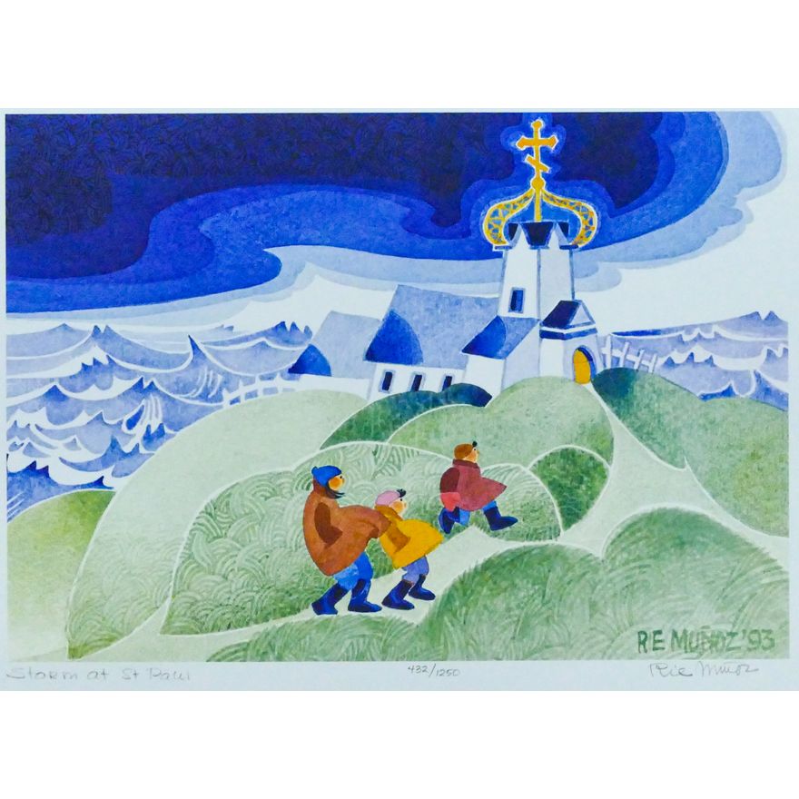 Rie Munoz ''Storm at St. Paul'' 1993 Signed Print