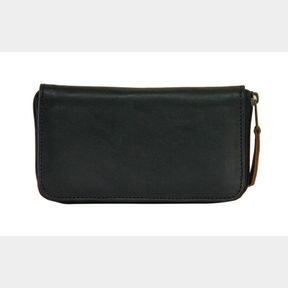 Finery Genuine Leather Zip Around Purse Black Women|