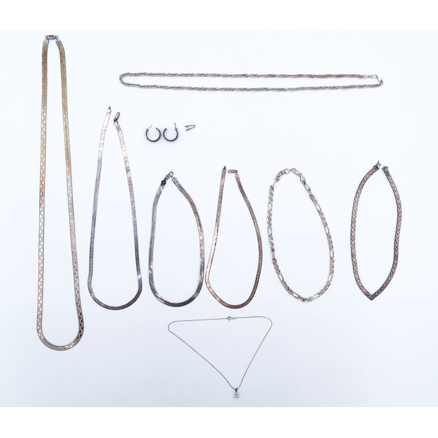 Box Sterling Chain Necklaces - 201 Grams TW