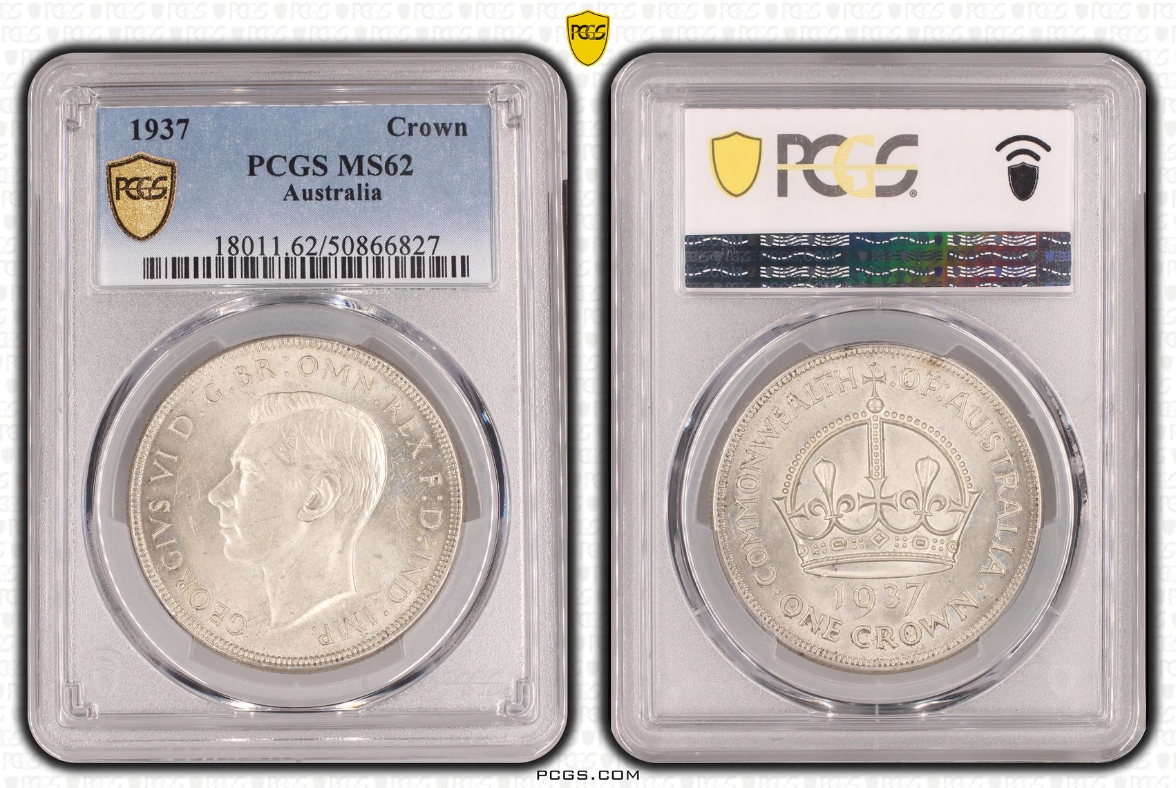 George VI, Crown, 1937, PCGS MS62