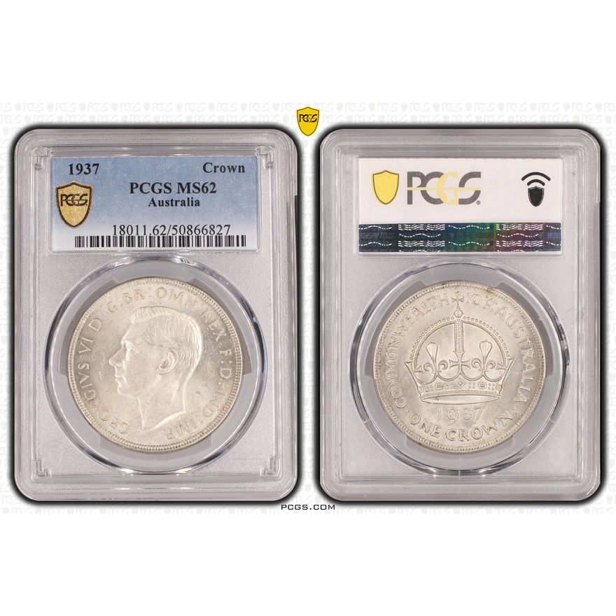 George VI, Crown, 1937, PCGS MS62