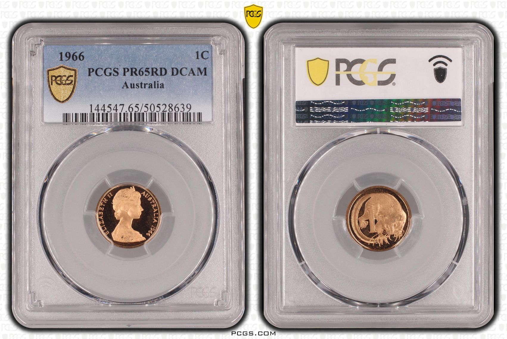 One Cent, 1966, Pcgs Pr65dcam