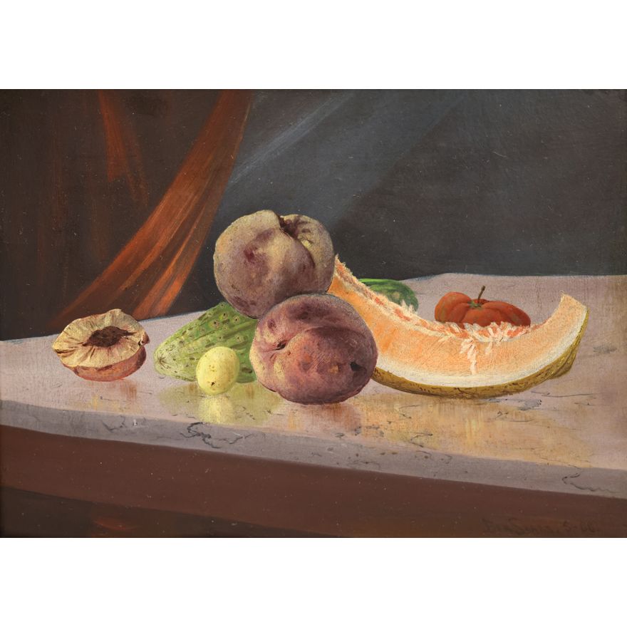 Benjamin Sears ''Fruit Still Life'' 1888 Oil