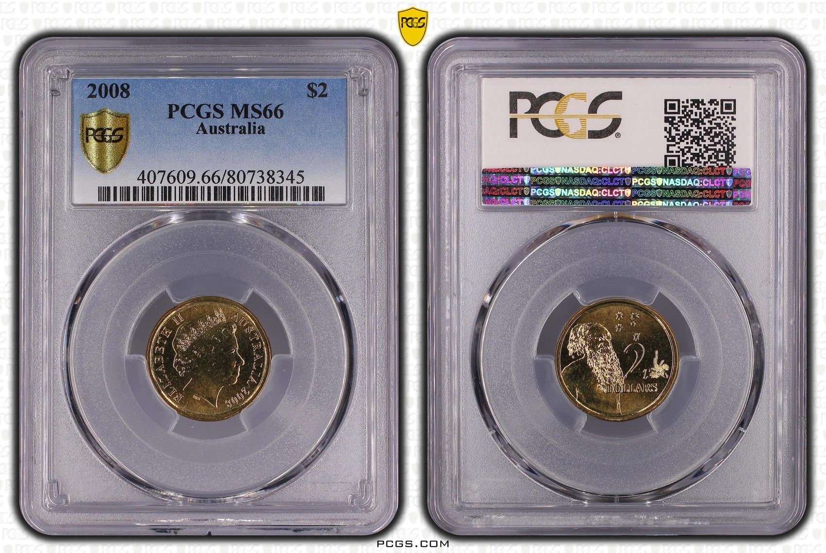 Elizabeth II, Two Dollar, 2008, PCGS MS66