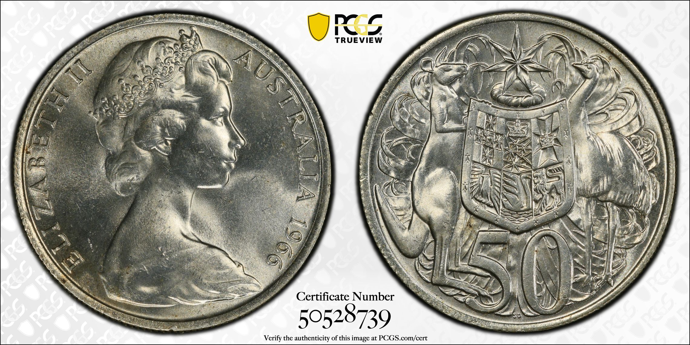 345 · Fifty Cent, 1966, PCGS MS64