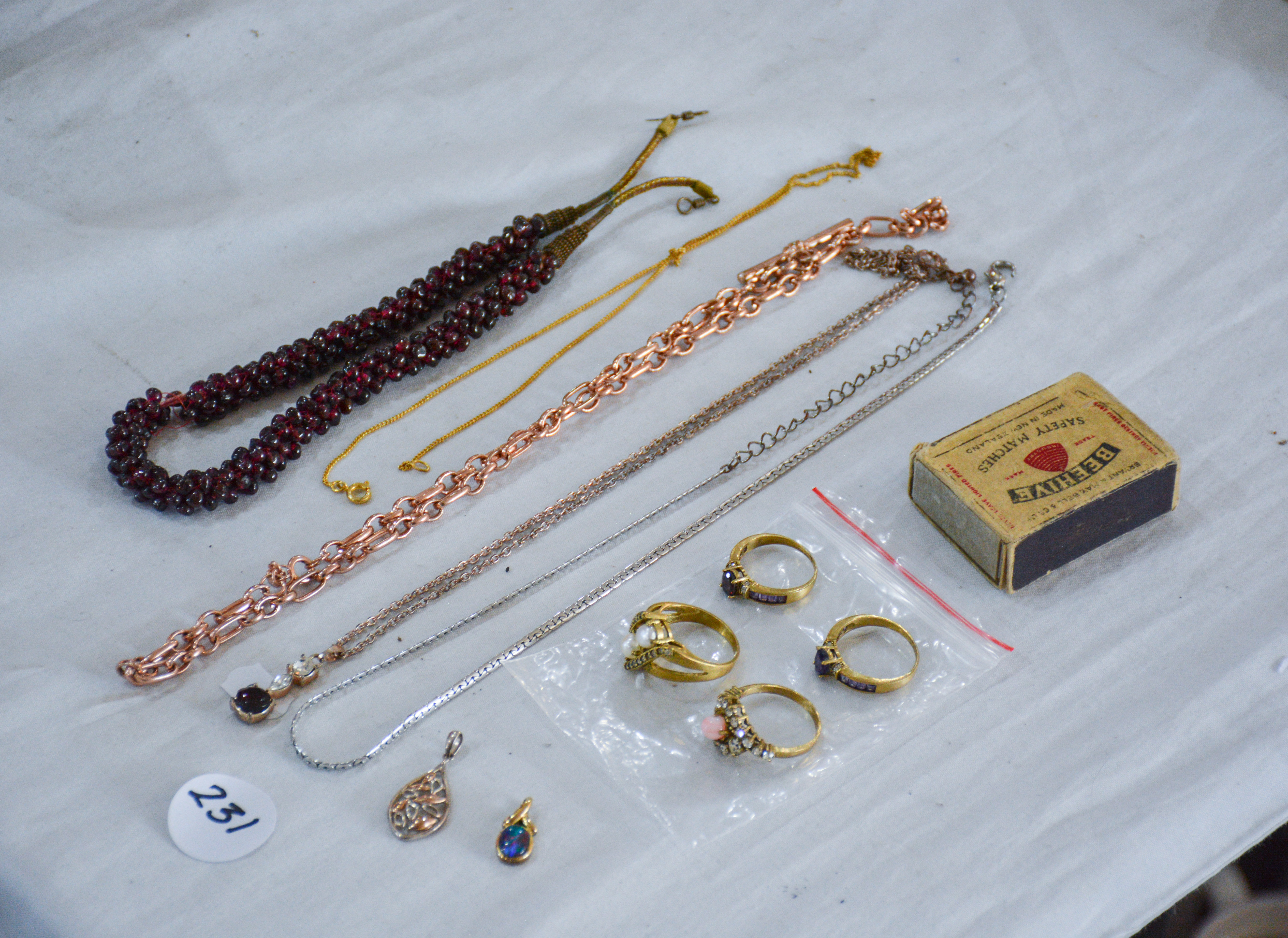 Costume Necklaces, Earrings + 925 Pendants x 2 — NZ auction result