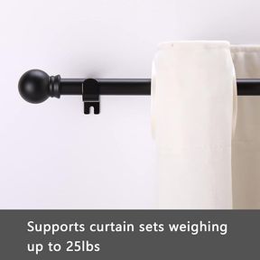 GXOACKJ Curtain Rods for windows 32 to 48 inch, 5/8 inch Decorative Duty Metal Curtain Rod with Brackets