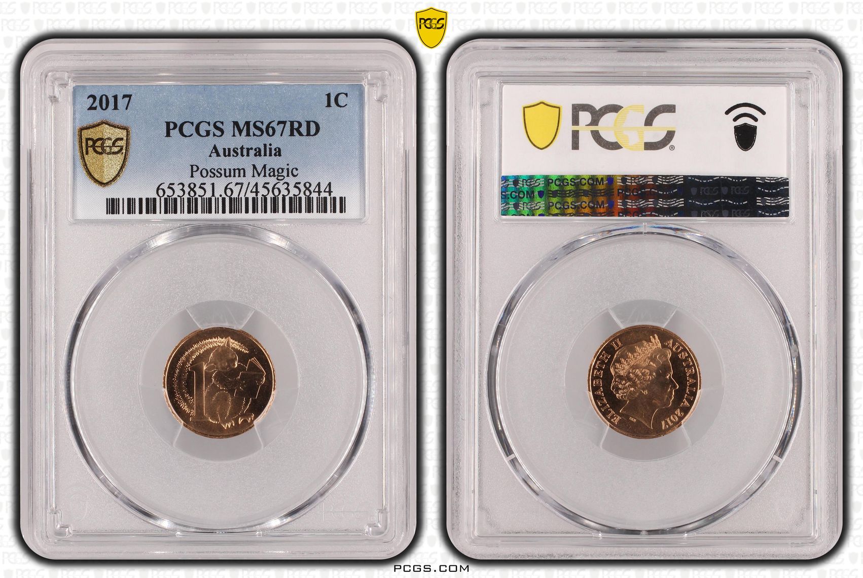 65 · Possum Magic , One Cent, 2017, PCGS MS67RD