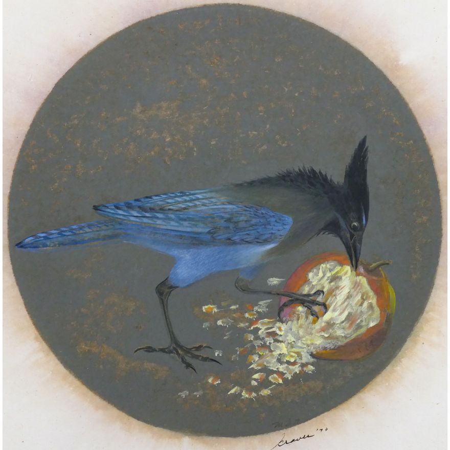 Morris Graves ''Cock Blue Jay Wrecking an Apple'' 1979