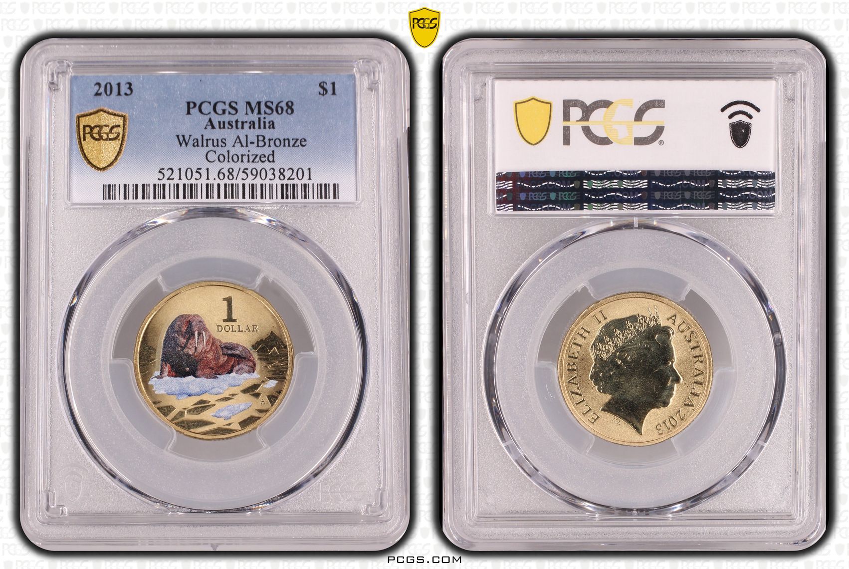 Walrus Al-Bronze, One Dollar, 2013, PCGS MS68