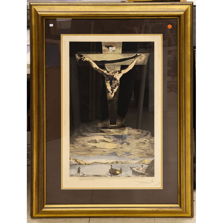 After Salvador Dali ''Christ of St. John'' S/N Etching Framed 40''x33''