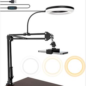 MAGLOOP OVERHEAD CAMERA MOUNT WITH RING LIGHT, 6 OVERHEAD PHONE MOUNT COMPATIBLE WITH IPHONE CAMERA WEBCAM, ARTICULATING ARM PHONE