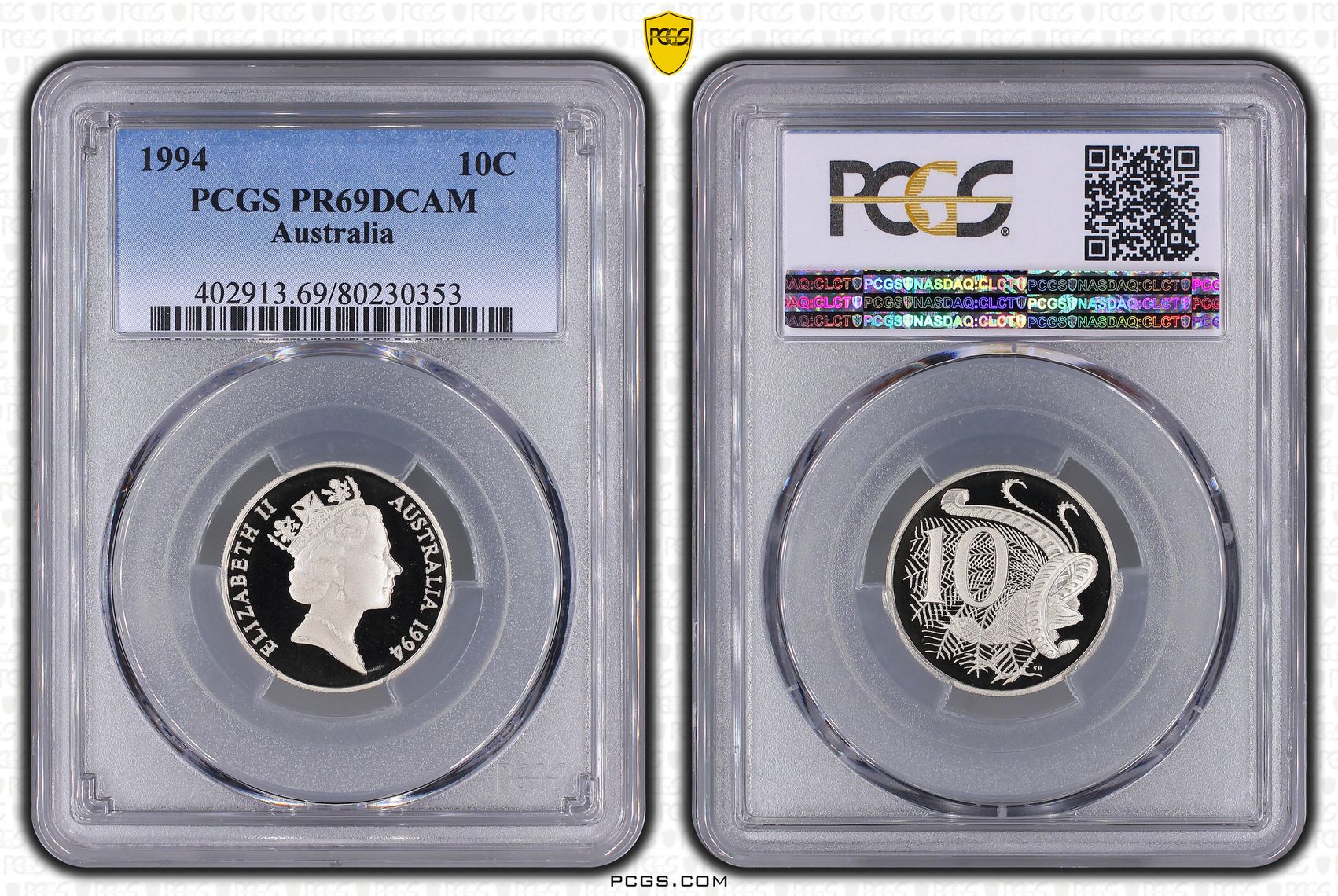 Ten Cent, 1994, Pcgs Pr69dcam