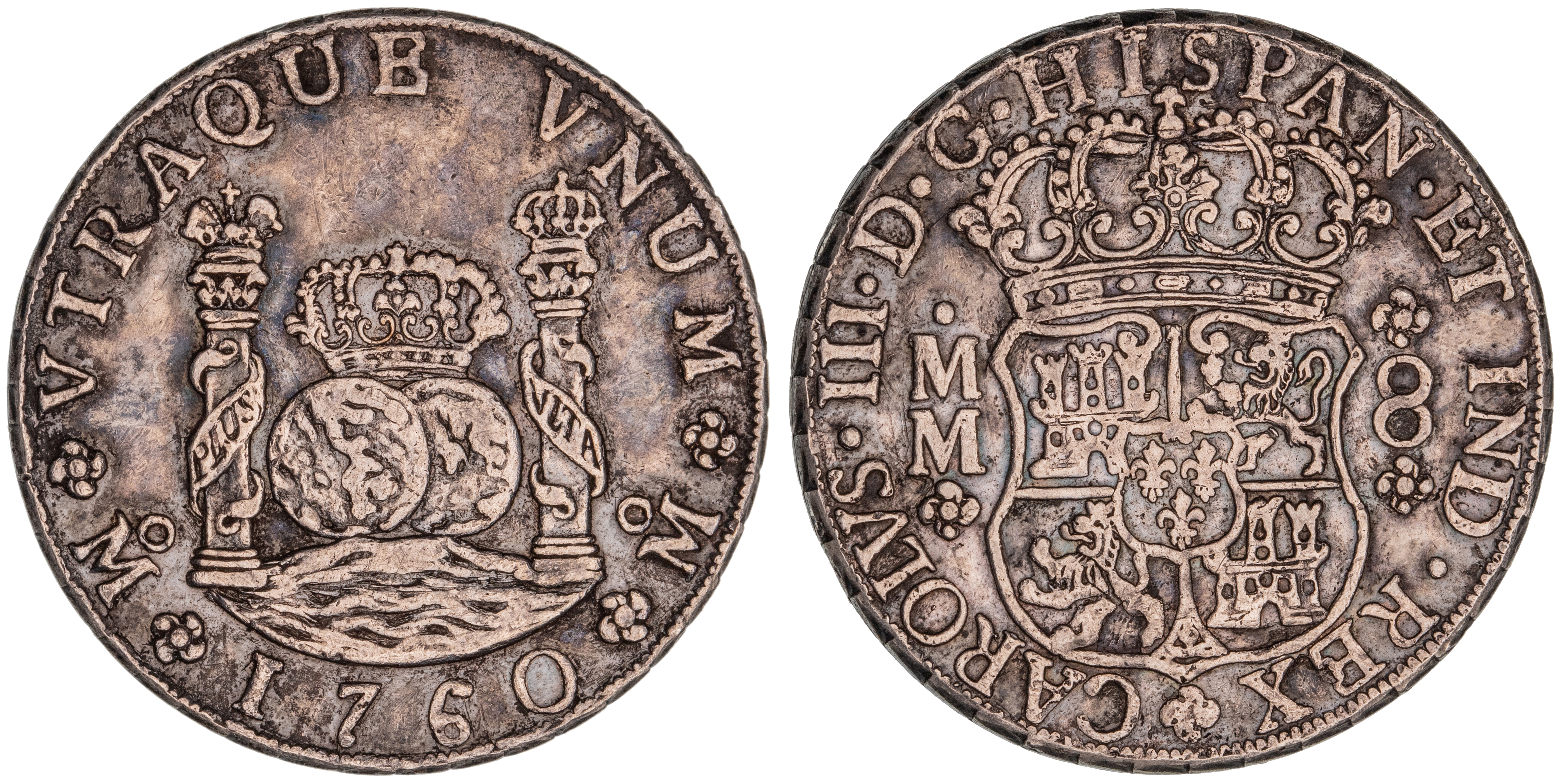 Mexico, Charles III, Eight Reales, 1760-MM, EF