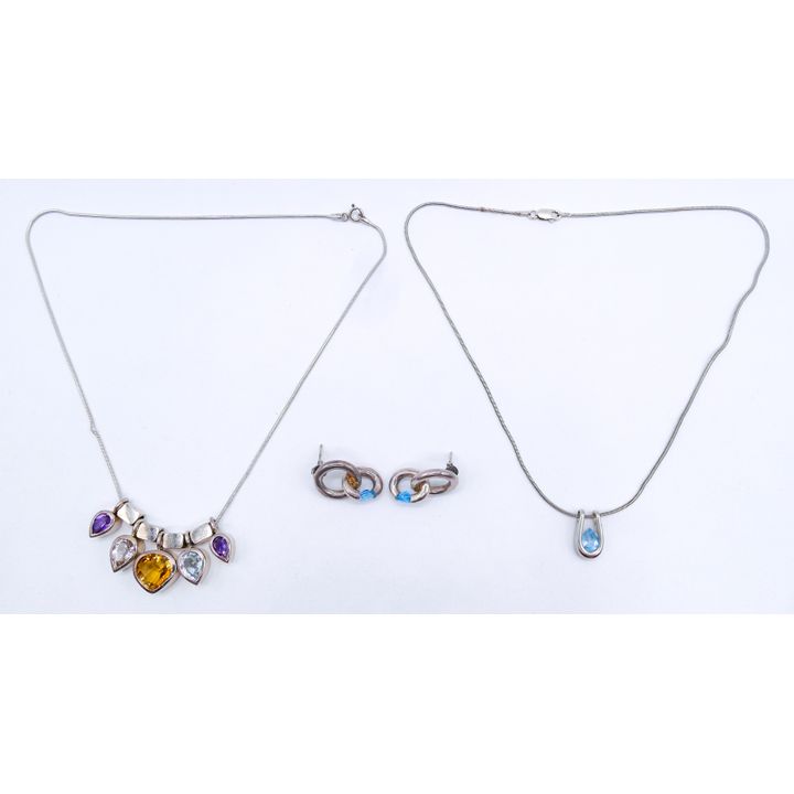 Box Sterling & Topaz Modern Jewelry - 40 Grams TW
