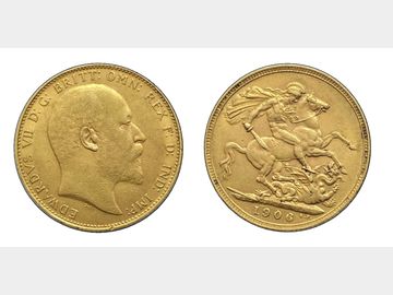 1906 EDWARD VII LONDON MINT GOLD SOVEREIGN
